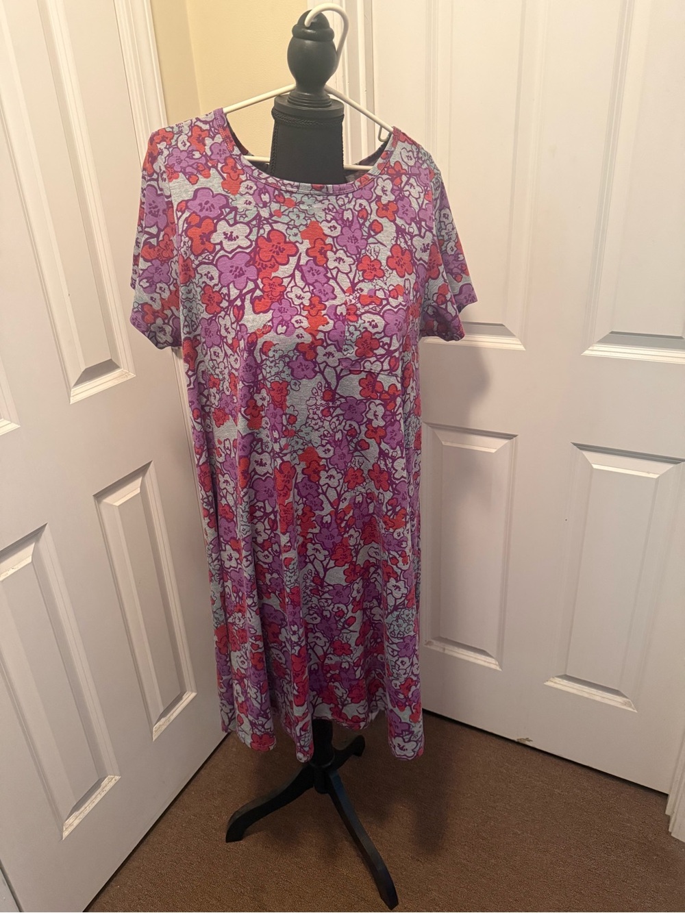 Floral LulaRoe Dress in Purple and Red